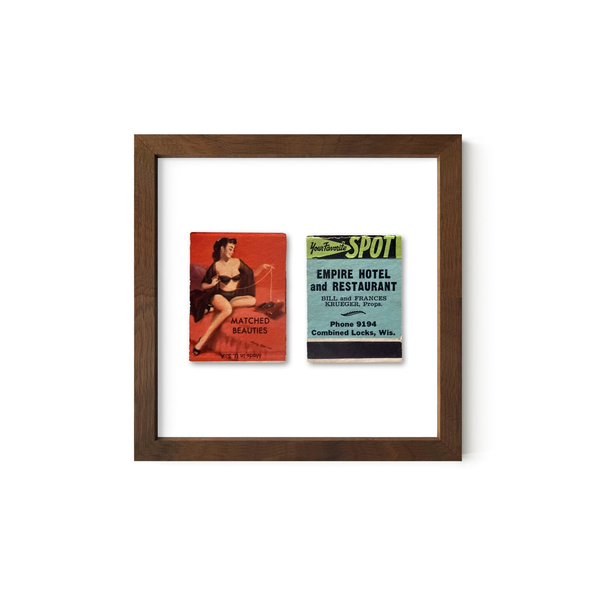 Matched Beauties Vintage Pin-Up Matchbook Art Print – Front & Back