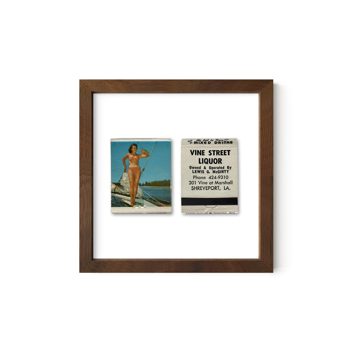 Sail Away Vintage Pin-Up Matchbook Art Print – Front & Back