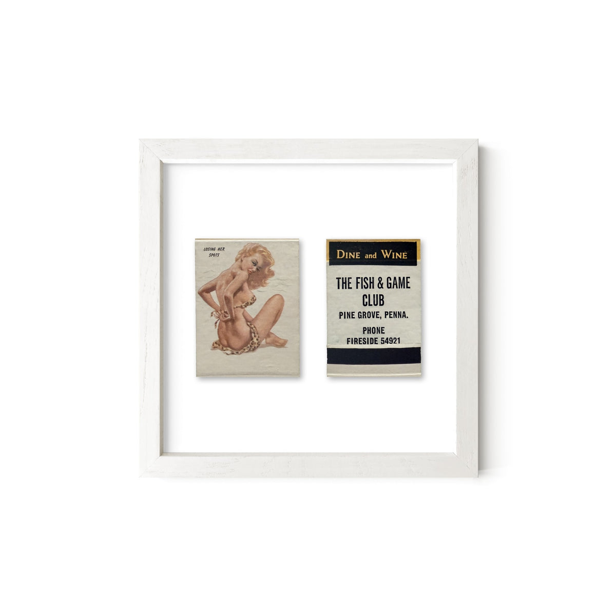 Losing Her Spots Vintage Pin-Up Matchbook Art Print – Front & Back