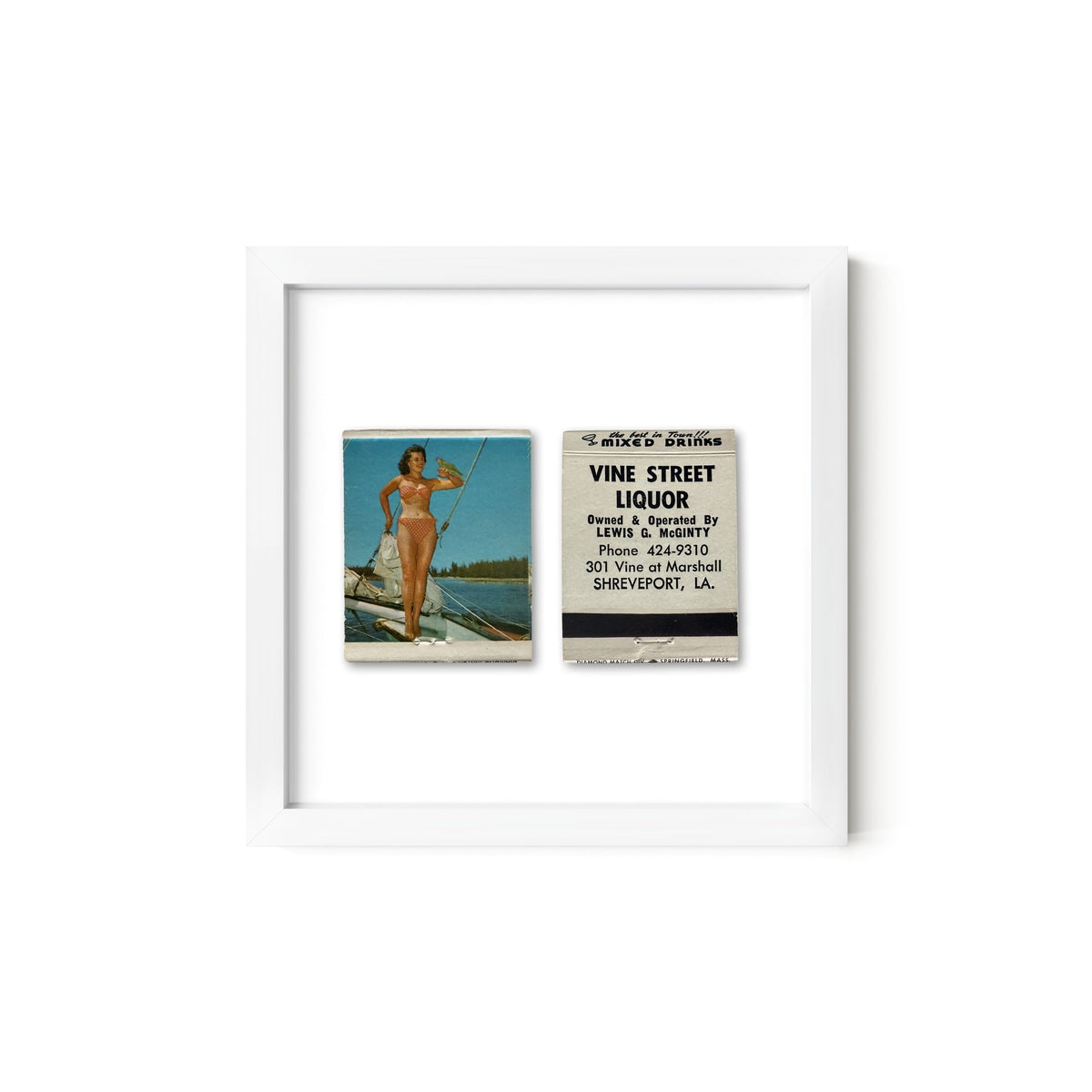 Sail Away Vintage Pin-Up Matchbook Art Print – Front & Back