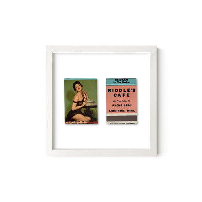 Party Line Vintage Pin-Up Matchbook Art Print – Front & Back