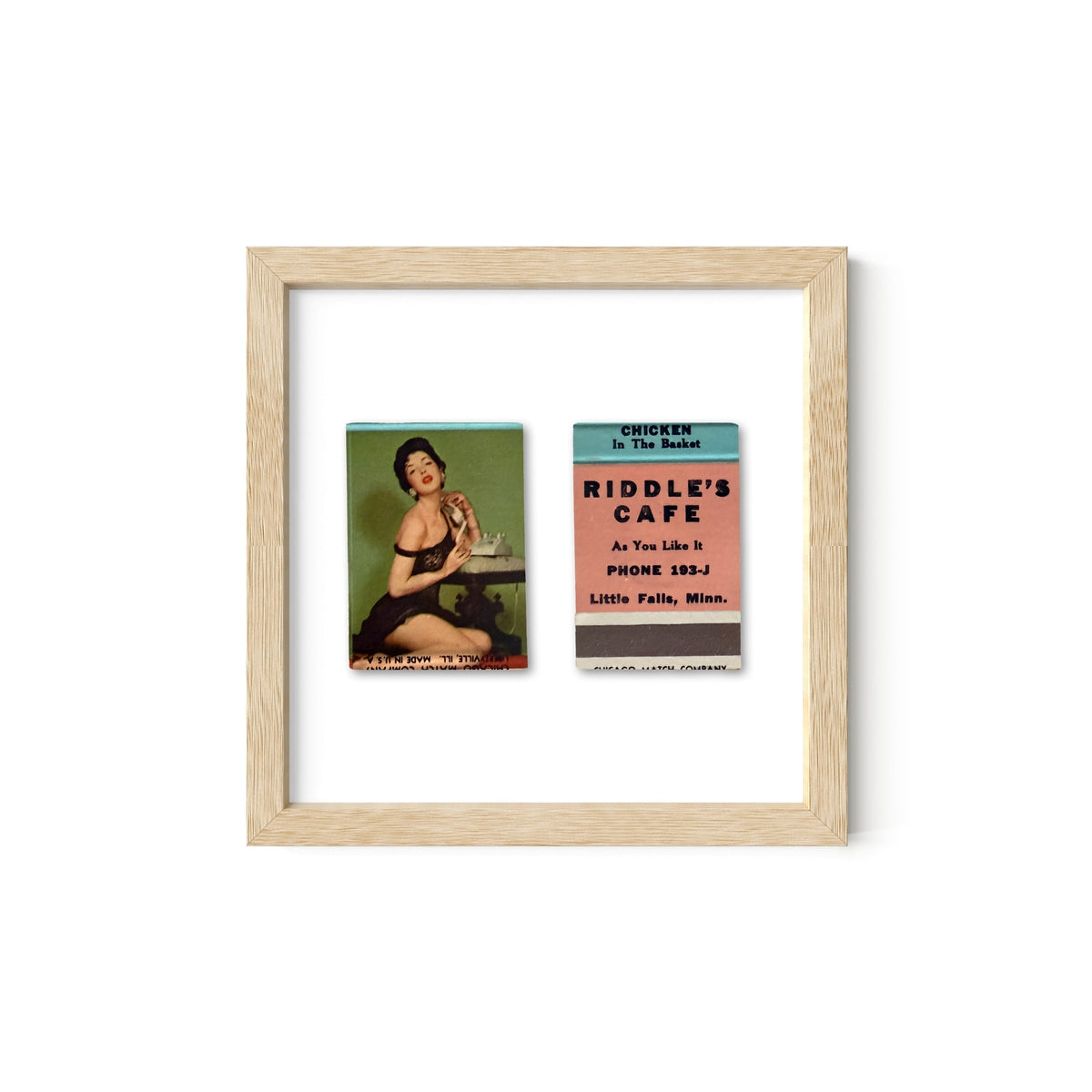 Party Line Vintage Pin-Up Matchbook Art Print – Front & Back