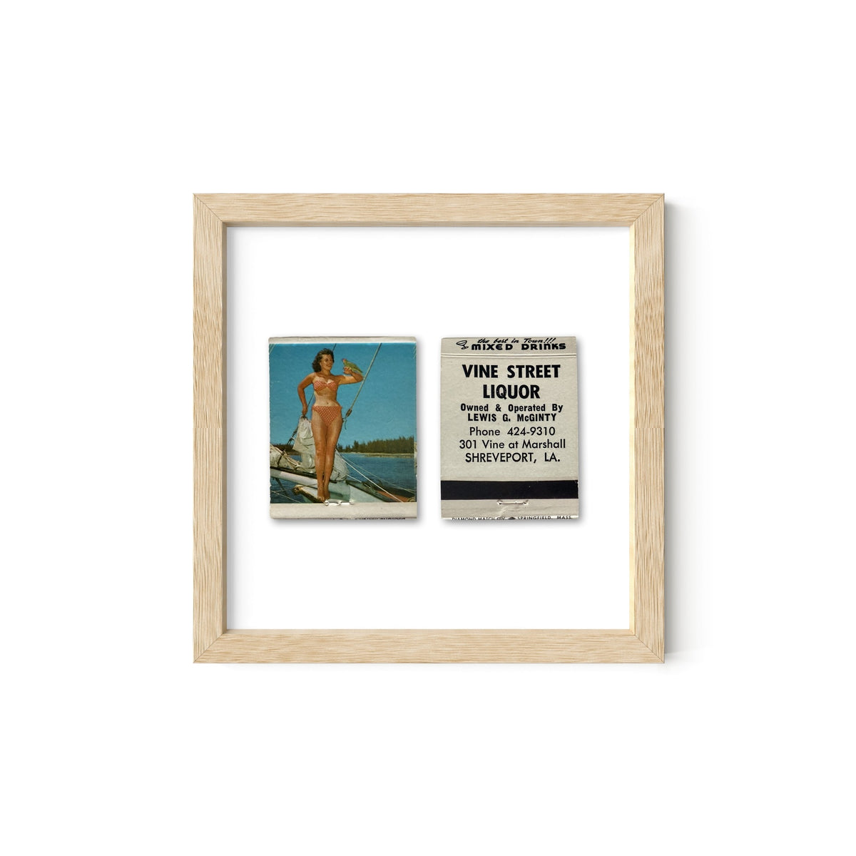 Sail Away Vintage Pin-Up Matchbook Art Print – Front & Back