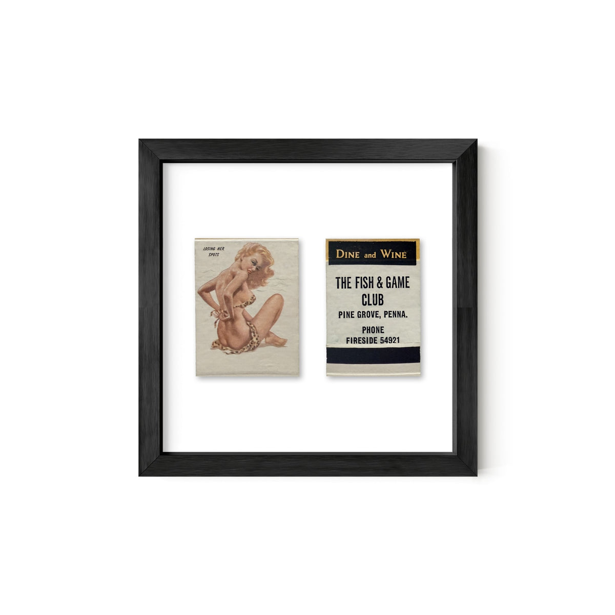 Losing Her Spots Vintage Pin-Up Matchbook Art Print – Front & Back
