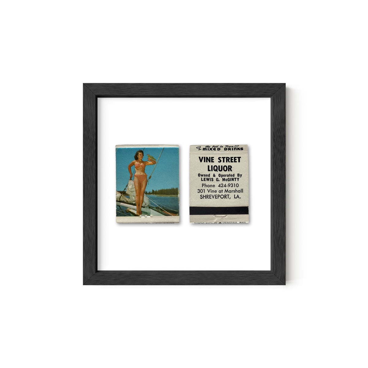 Sail Away Vintage Pin-Up Matchbook Art Print – Front & Back