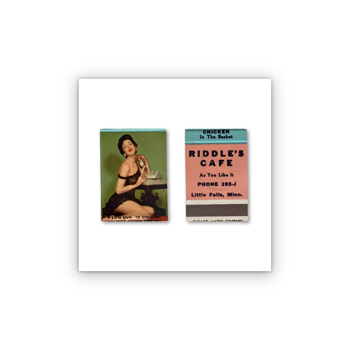 Party Line matchbook print, unframed
