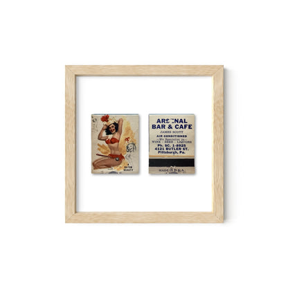 A Baton Beauty Vintage Pin-Up Matchbook Art Print – Front & Back