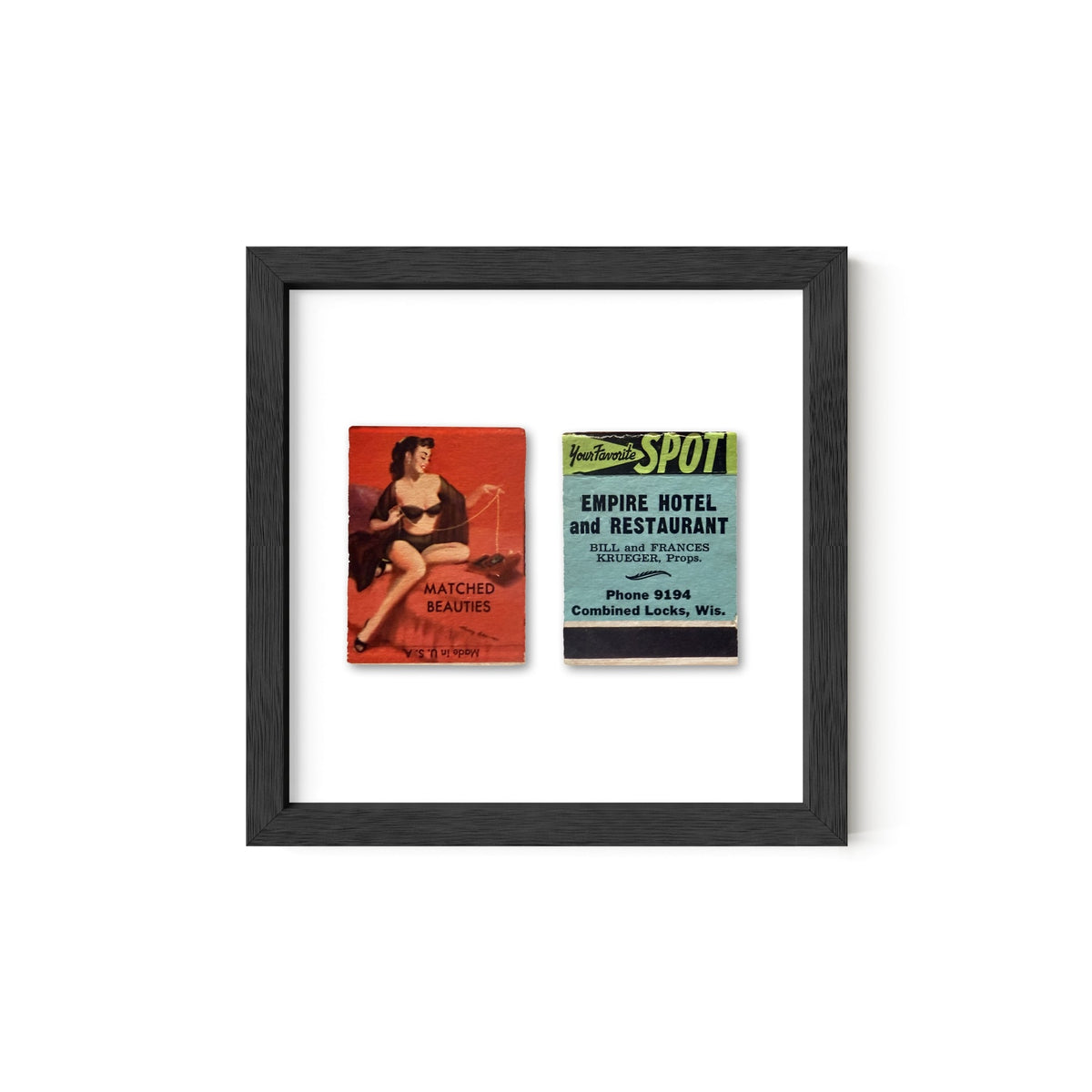 Matched Beauties Vintage Pin-Up Matchbook Art Print – Front & Back