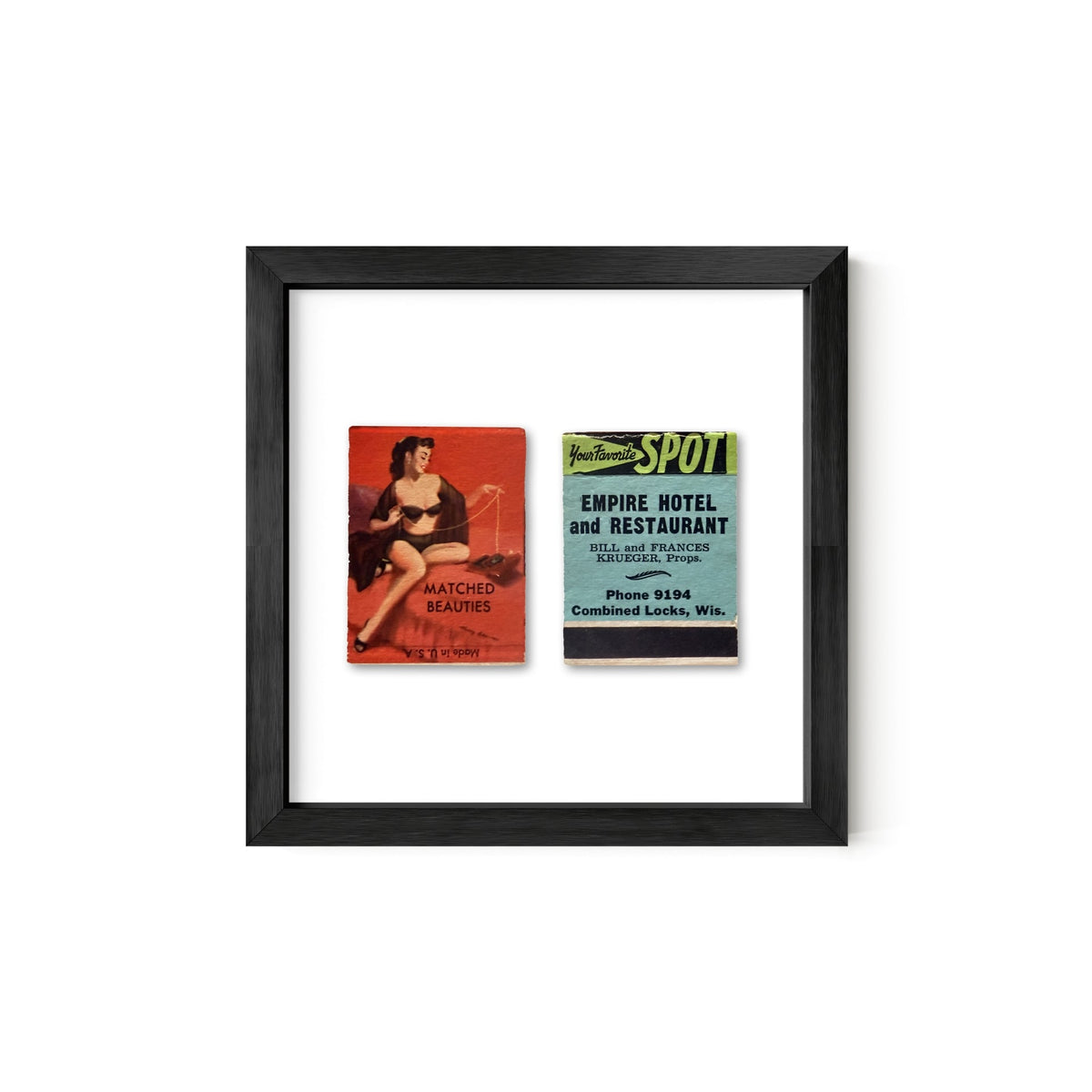 Matched Beauties Vintage Pin-Up Matchbook Art Print – Front & Back