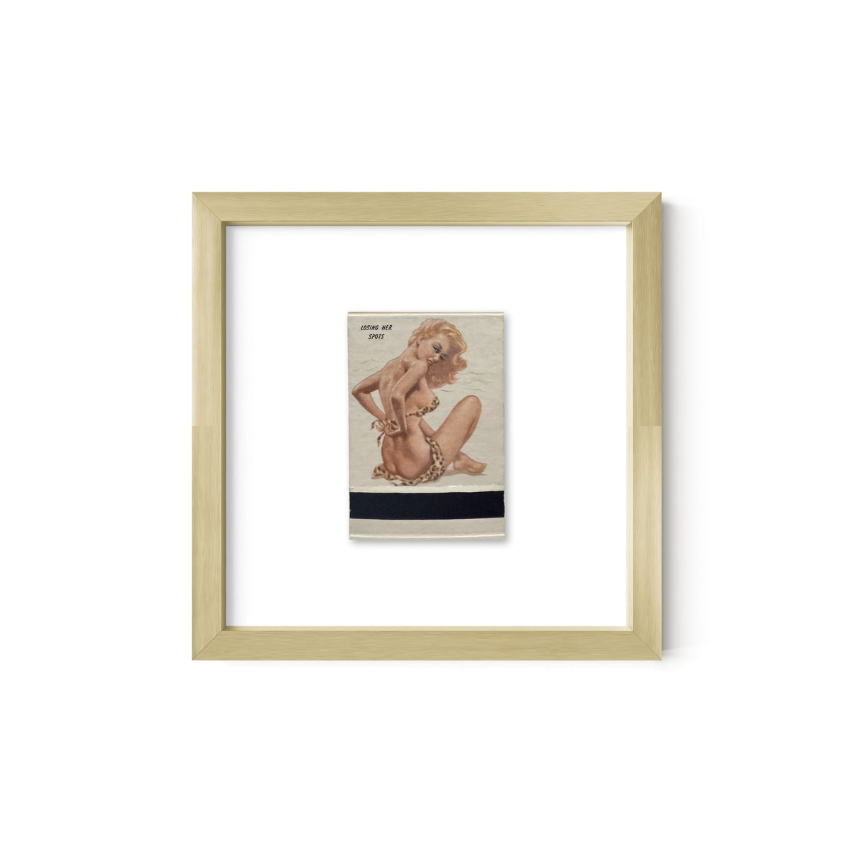 Losing Her Spots Vintage Pin-Up Matchbook Art Print – Front Only