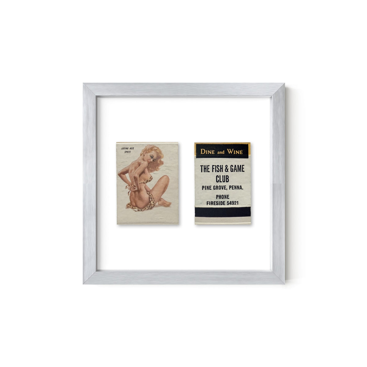 Losing Her Spots Vintage Pin-Up Matchbook Art Print – Front & Back