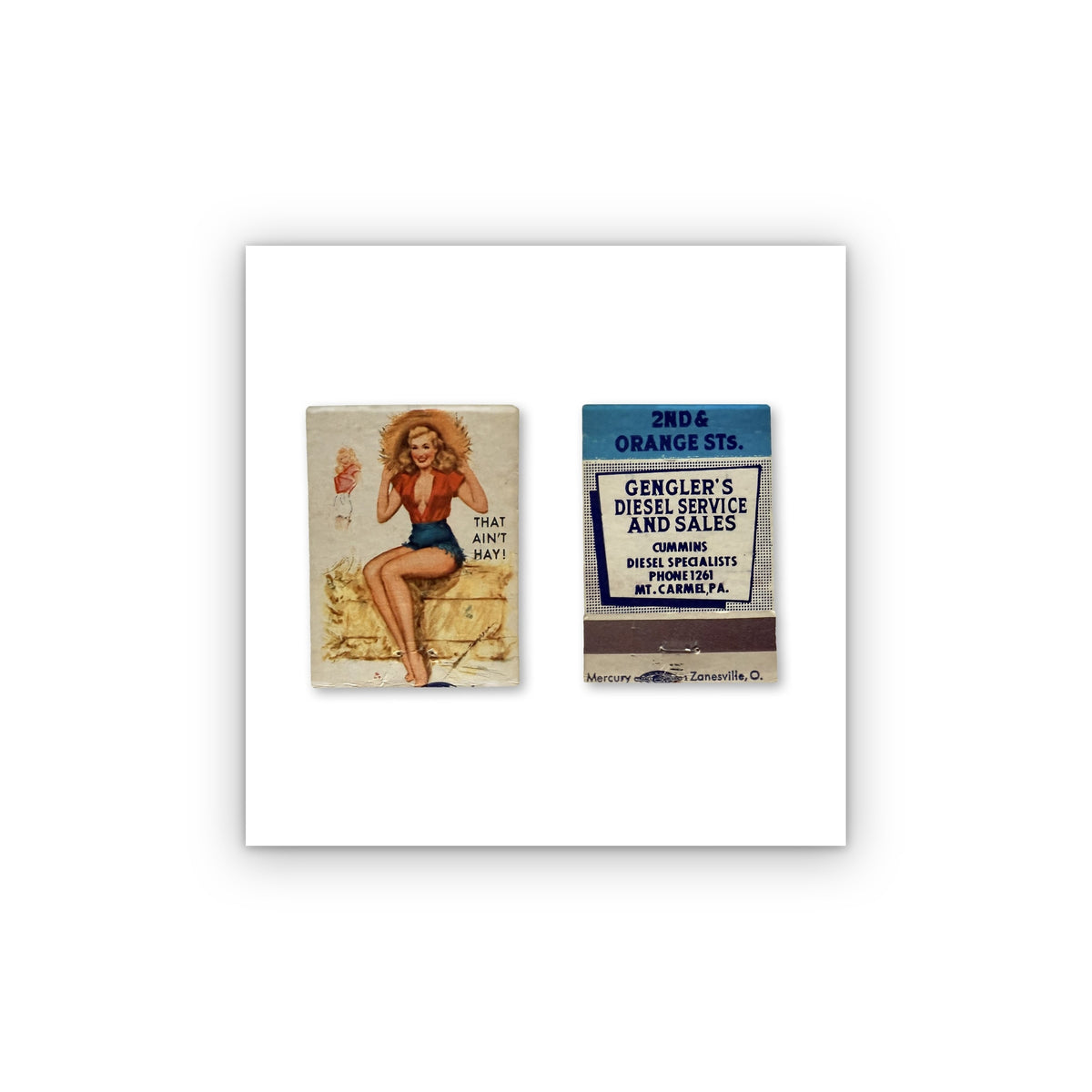 That Ain't Hay matchbook print, unframed