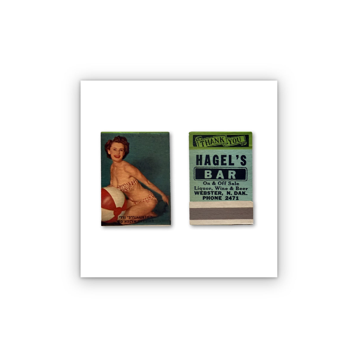 Beach Ball Beauty matchbook print, unframed