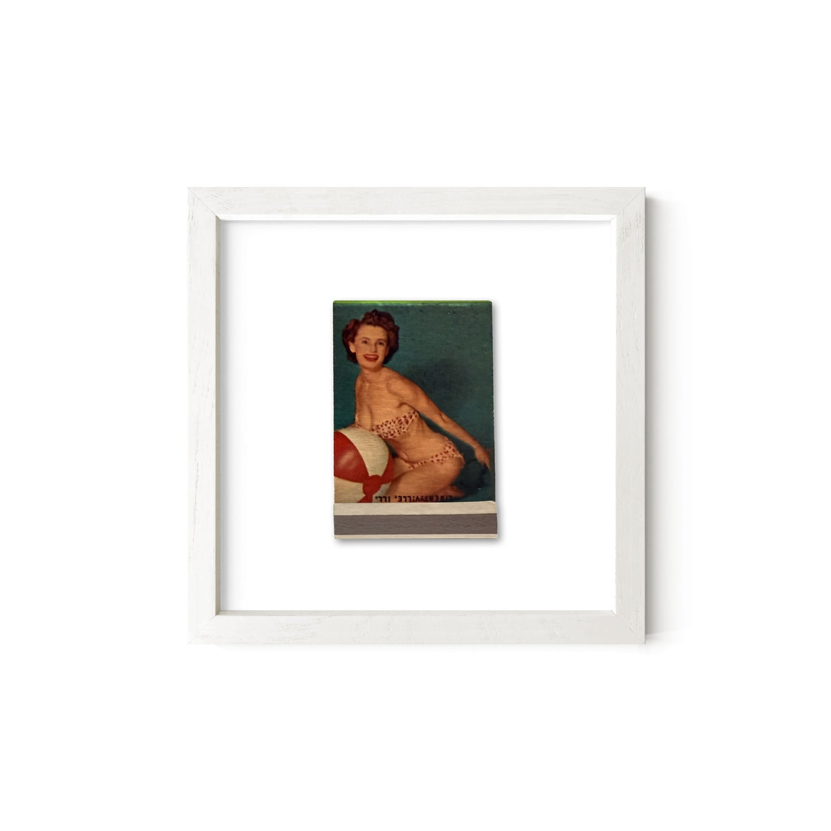 Beach Ball Beauty Vintage Pin-Up Matchbook Art Print – Front Only