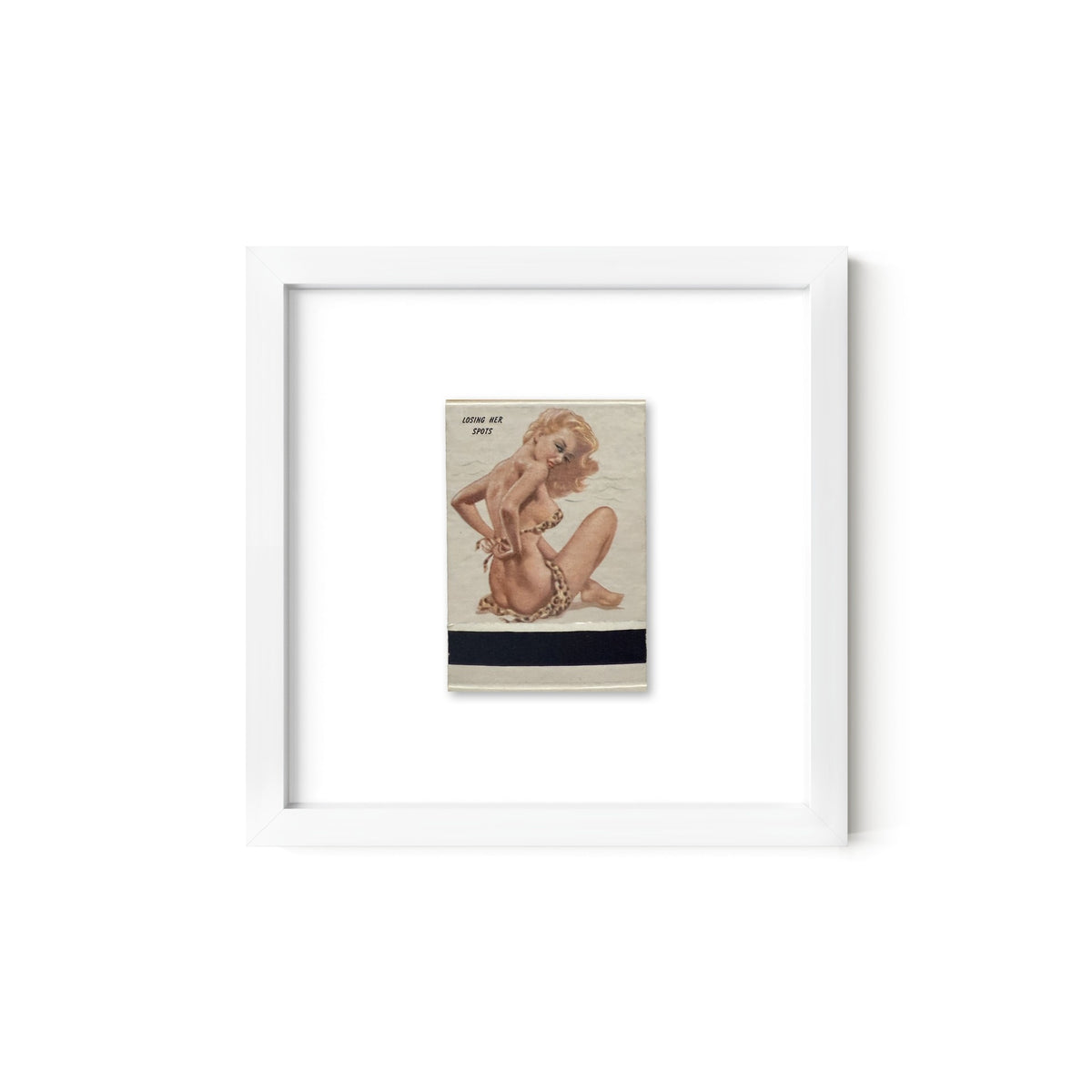 Losing Her Spots Vintage Pin-Up Matchbook Art Print – Front Only