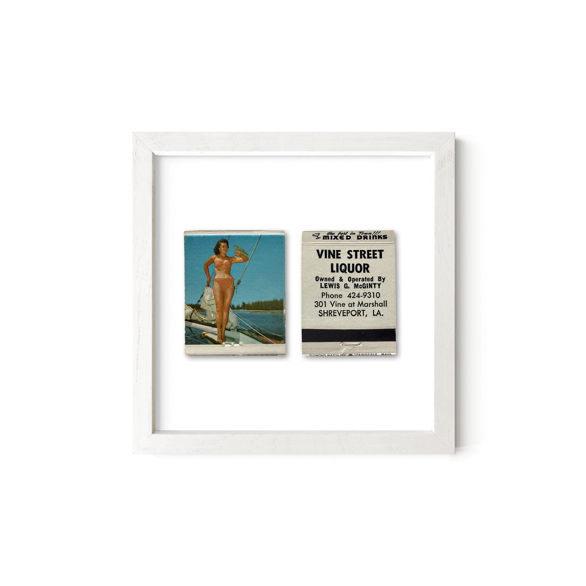 Sail Away Vintage Pin-Up Matchbook Art Print – Front & Back