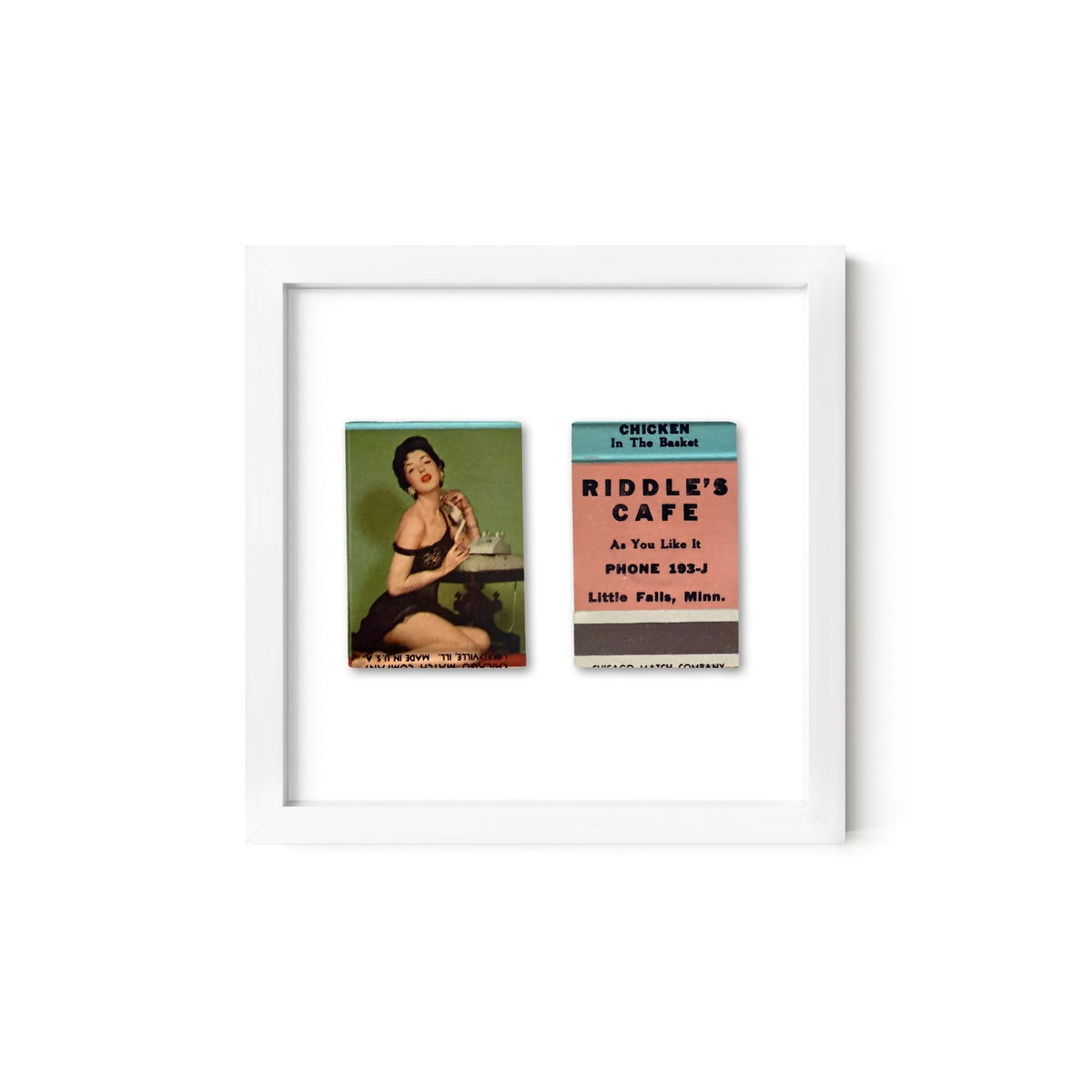 Party Line Vintage Pin-Up Matchbook Art Print – Front & Back