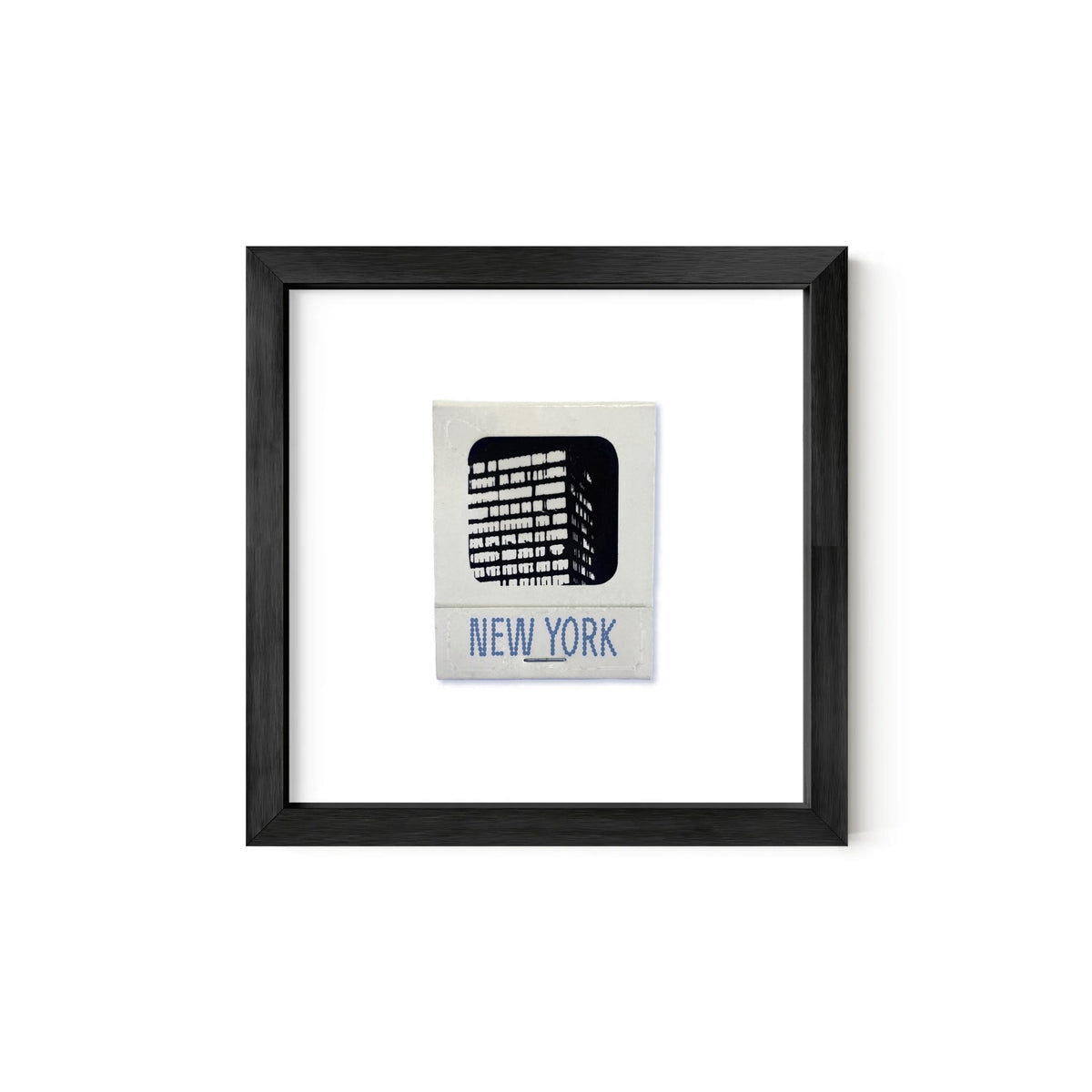 New York matchbook print, Black Metal frame