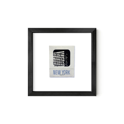 New York matchbook print, Black Metal frame