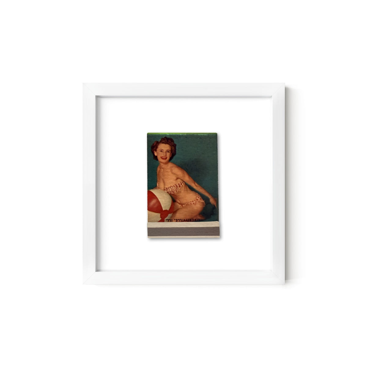 Beach Ball Beauty Vintage Pin-Up Matchbook Art Print – Front Only