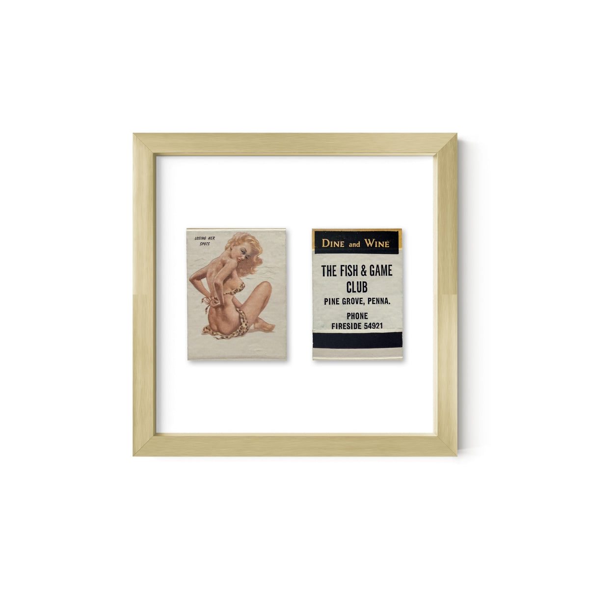 Losing Her Spots Vintage Pin-Up Matchbook Art Print – Front & Back