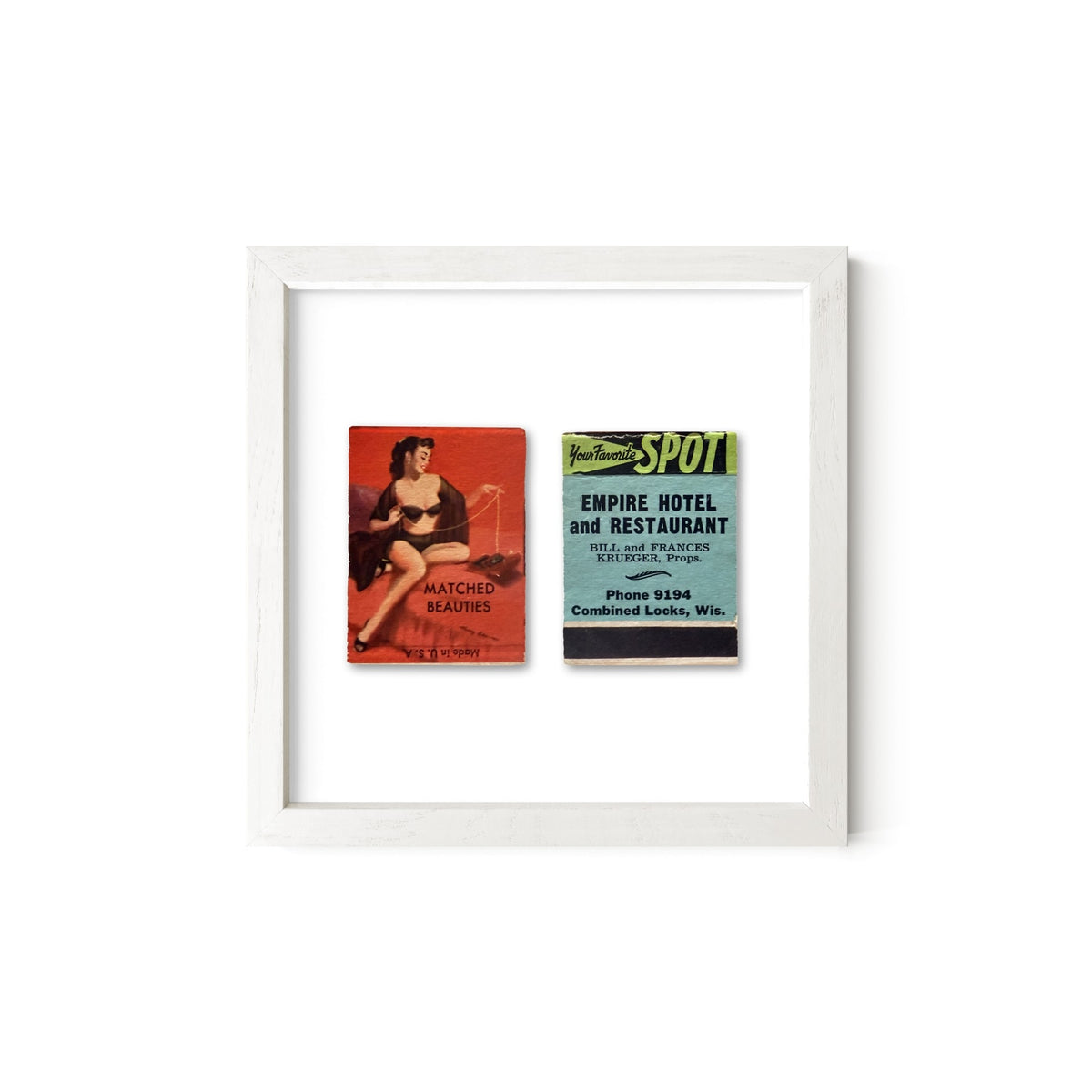 Matched Beauties Vintage Pin-Up Matchbook Art Print – Front & Back
