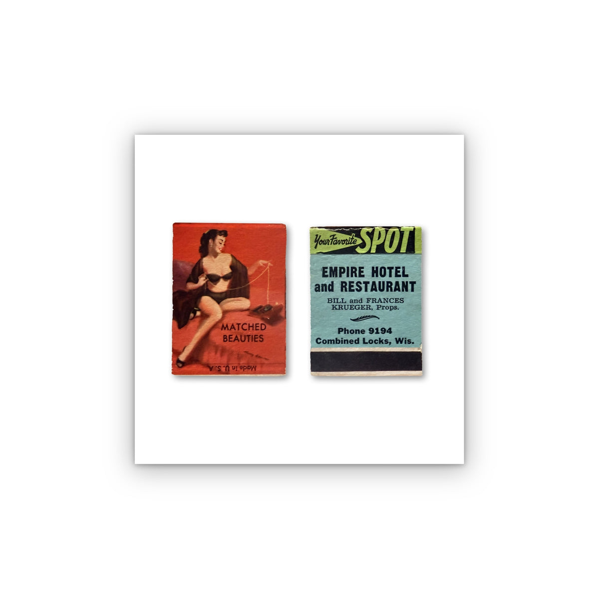 Matched Beauties matchbook print, unframed