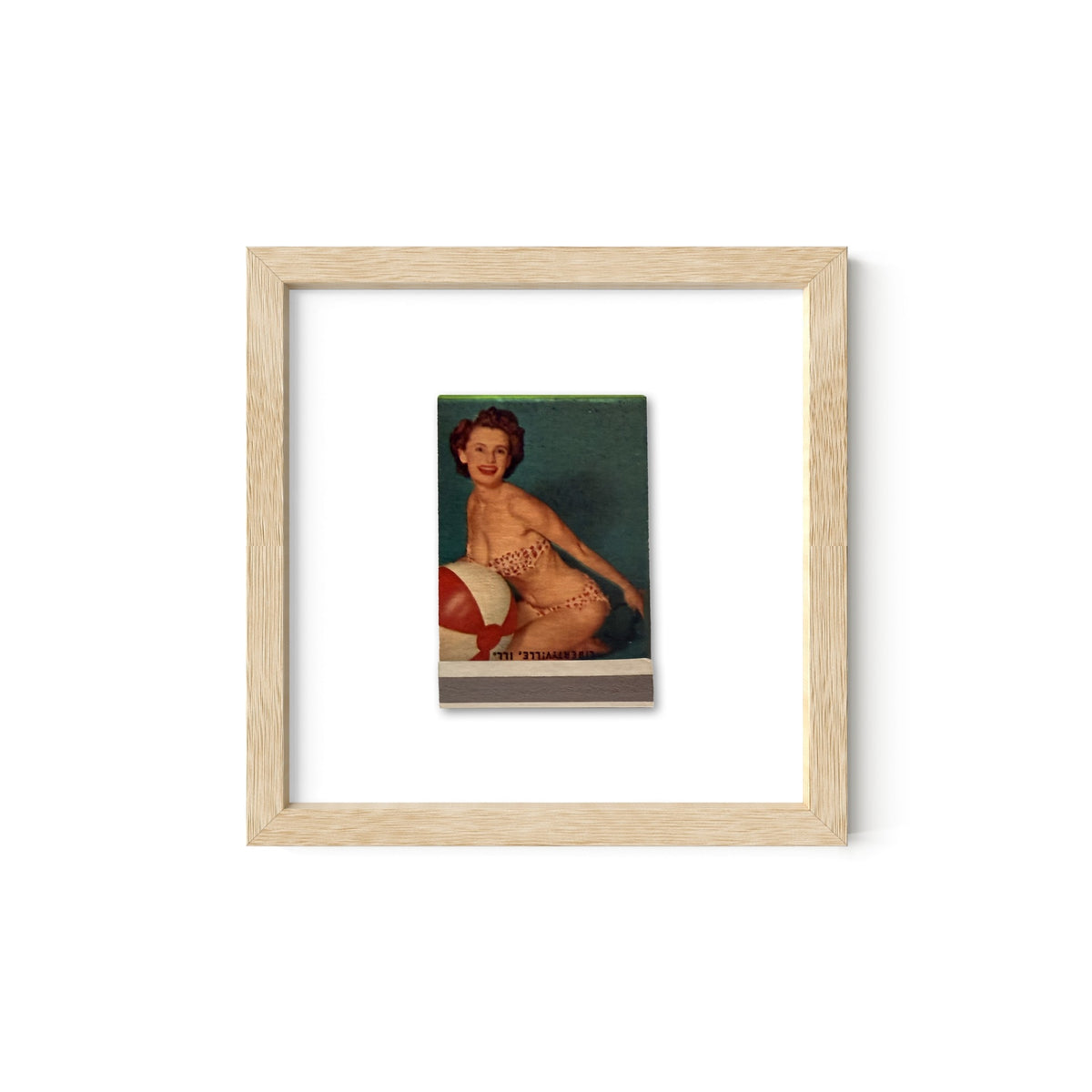 Beach Ball Beauty Vintage Pin-Up Matchbook Art Print – Front Only