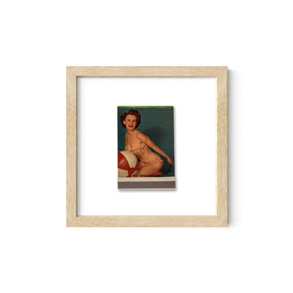 Beach Ball Beauty Vintage Pin-Up Matchbook Art Print – Front Only