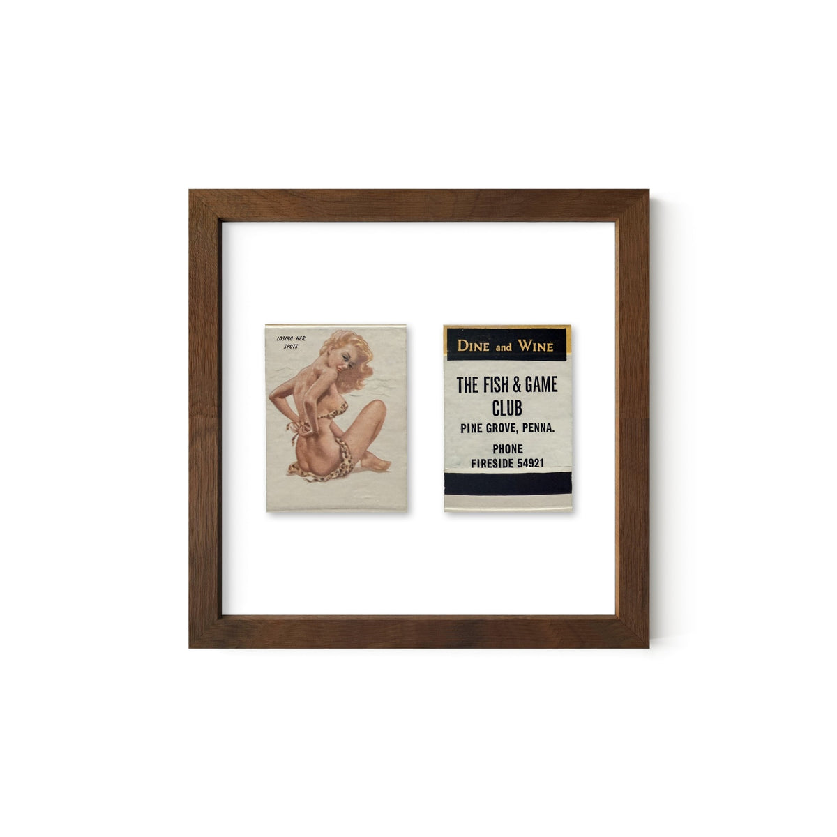 Losing Her Spots Vintage Pin-Up Matchbook Art Print – Front & Back