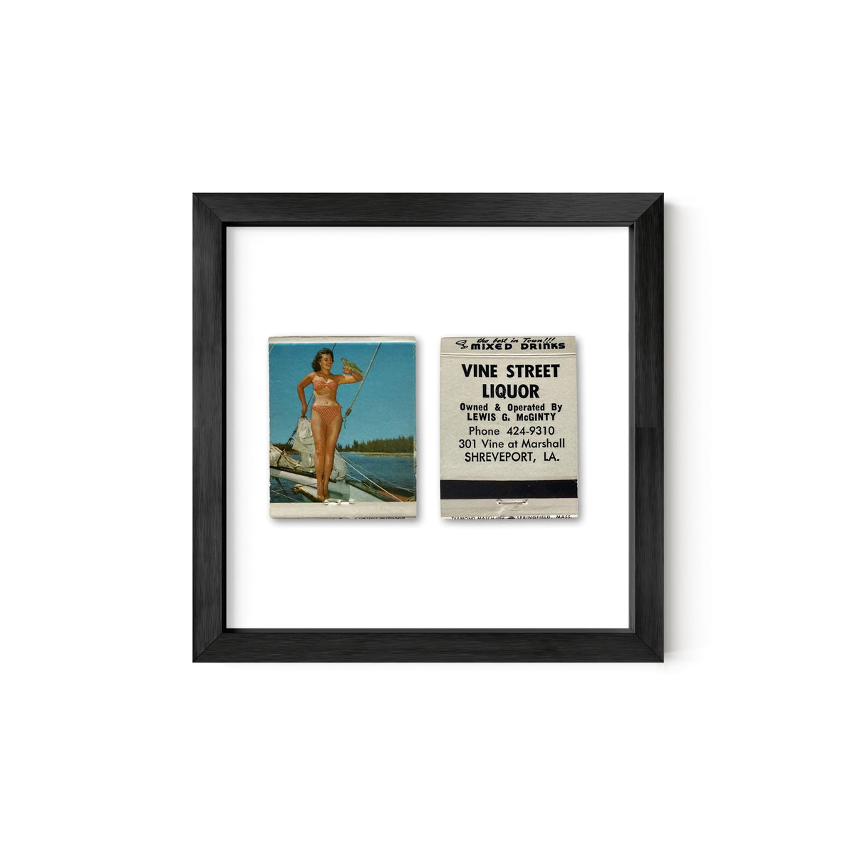 Sail Away Vintage Pin-Up Matchbook Art Print – Front & Back