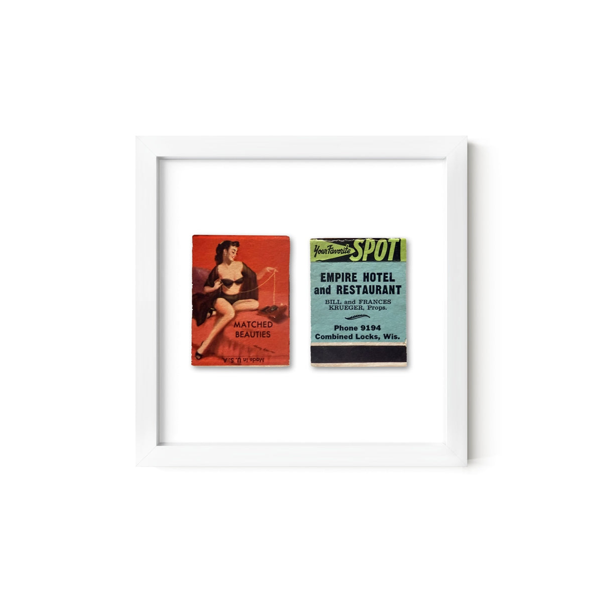 Matched Beauties Vintage Pin-Up Matchbook Art Print – Front & Back