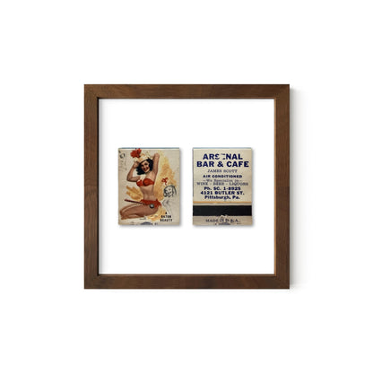 A Baton Beauty Vintage Pin-Up Matchbook Art Print – Front & Back