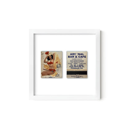 A Baton Beauty Vintage Pin-Up Matchbook Art Print – Front & Back