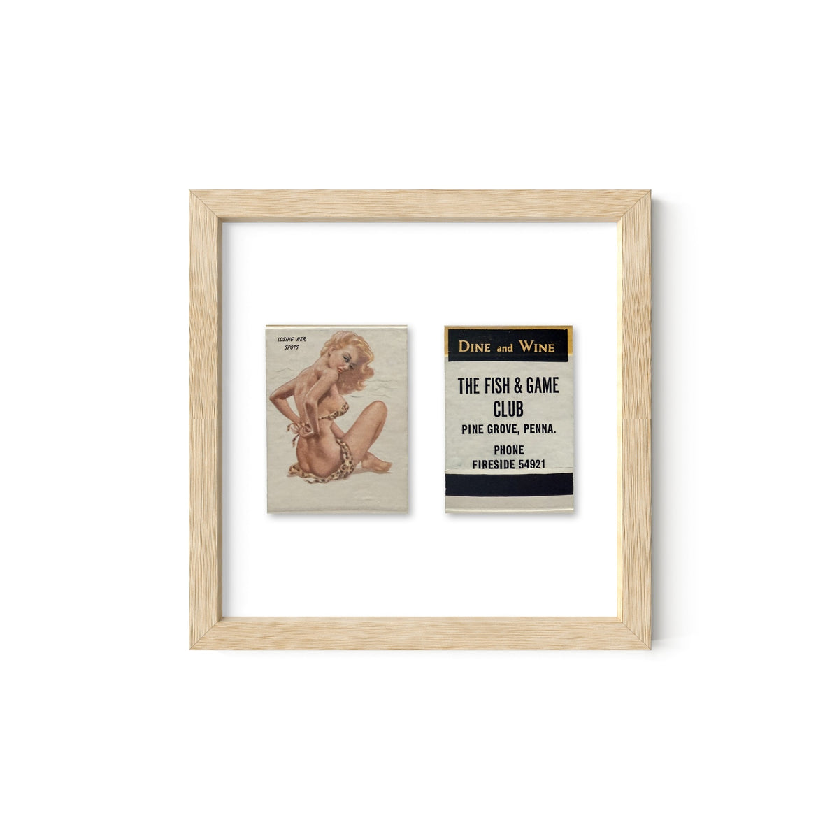 Losing Her Spots Vintage Pin-Up Matchbook Art Print – Front & Back