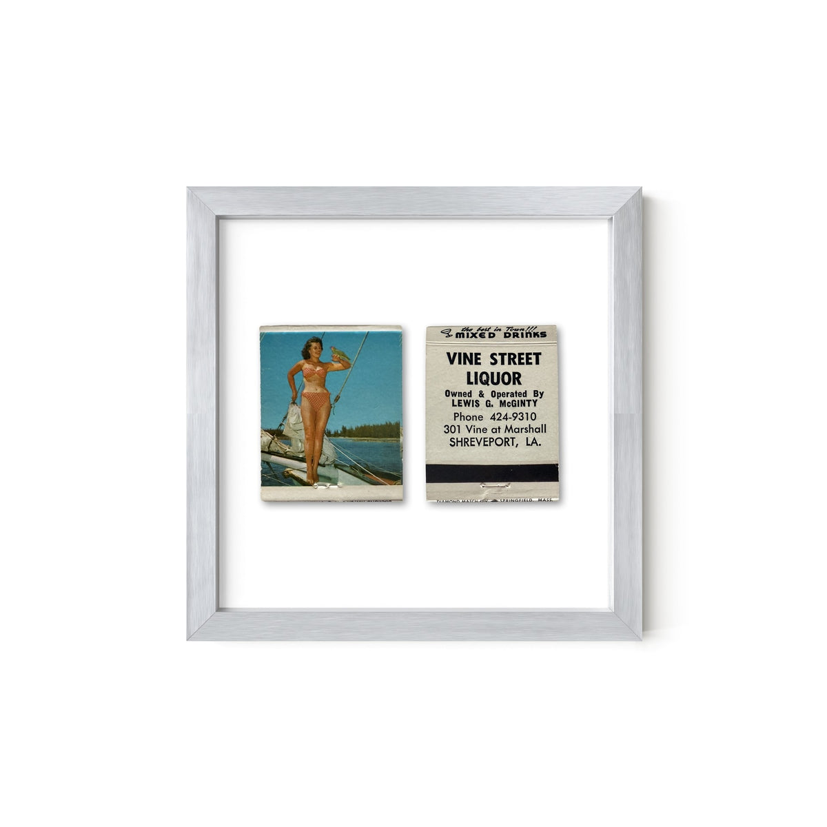 Sail Away Vintage Pin-Up Matchbook Art Print – Front & Back