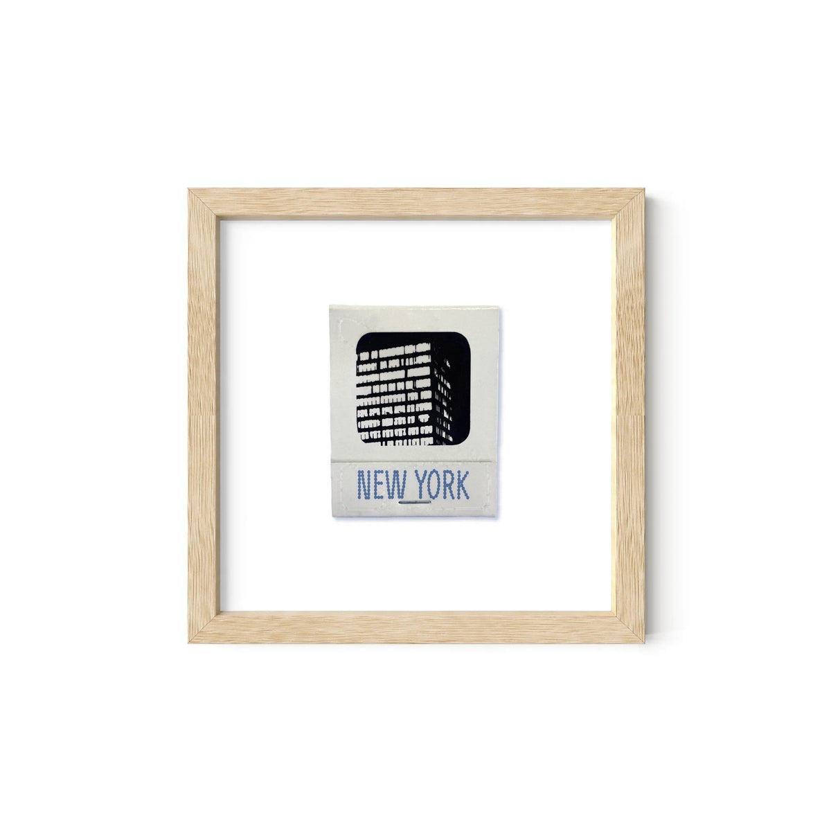 New York matchbook print, Natural Oak frame
