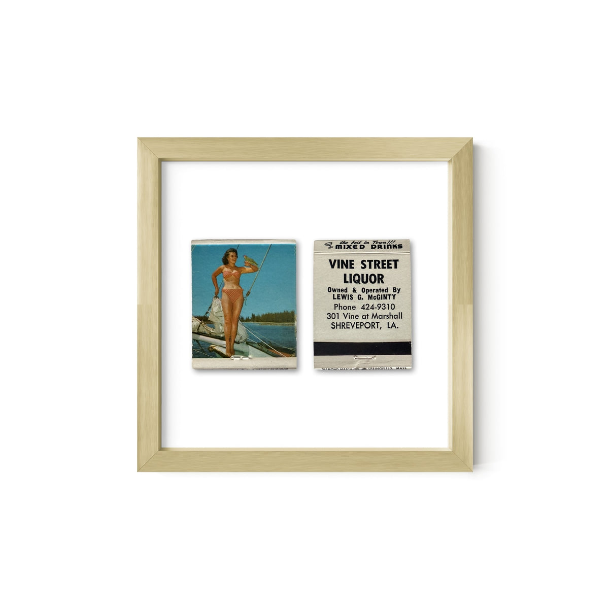 Sail Away Vintage Pin-Up Matchbook Art Print – Front & Back