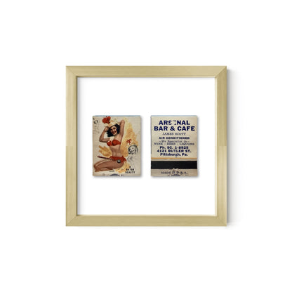 A Baton Beauty Vintage Pin-Up Matchbook Art Print – Front & Back