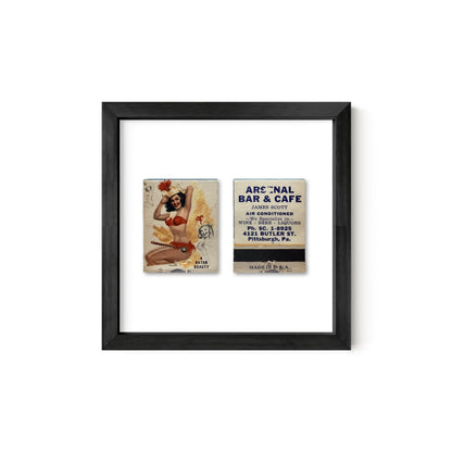 A Baton Beauty Vintage Pin-Up Matchbook Art Print – Front & Back