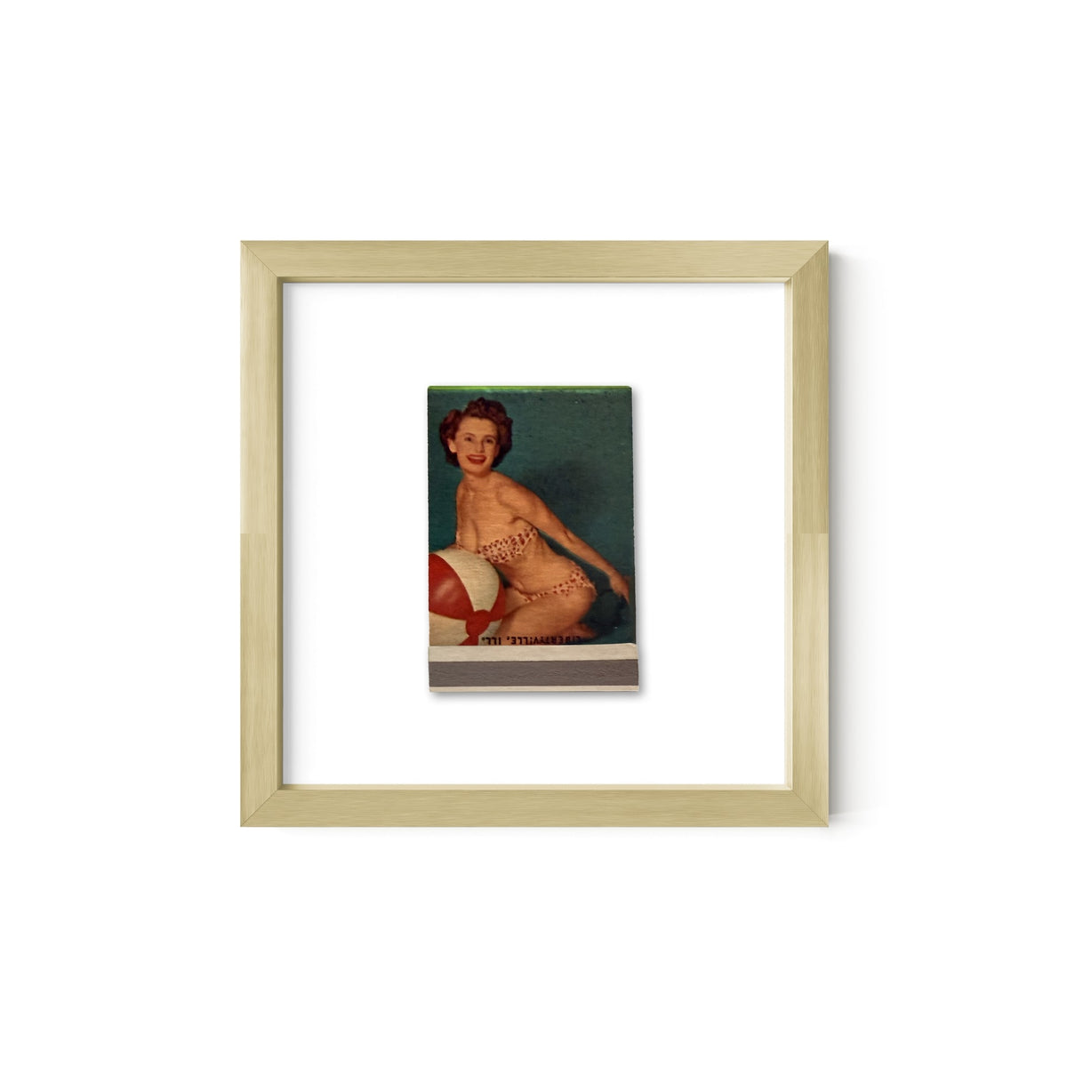 Beach Ball Beauty Vintage Pin-Up Matchbook Art Print – Front Only